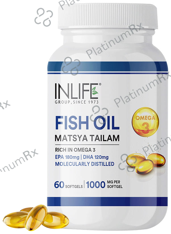 Inlife Omega 3 Fish Oil Matsya Tailam - 1000mg Softgel for Heart Health