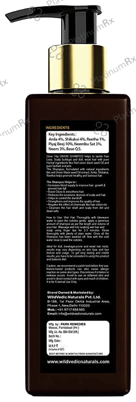 Wildvedic Naturals Onion Shampoo