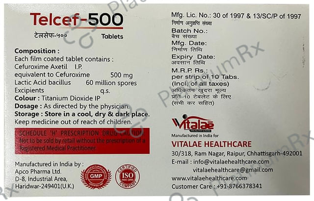 Telcef 500 Tablet