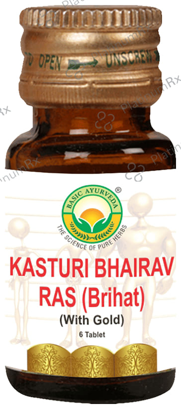 Basic Ayurveda Brihat Kasturi Bhairav Ras with Gold 6 tablets