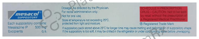 Mesacol 500mg Suppository 7s