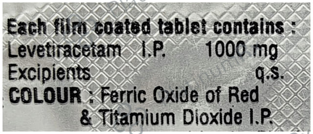 Levetram 1000mg Tablet 10s