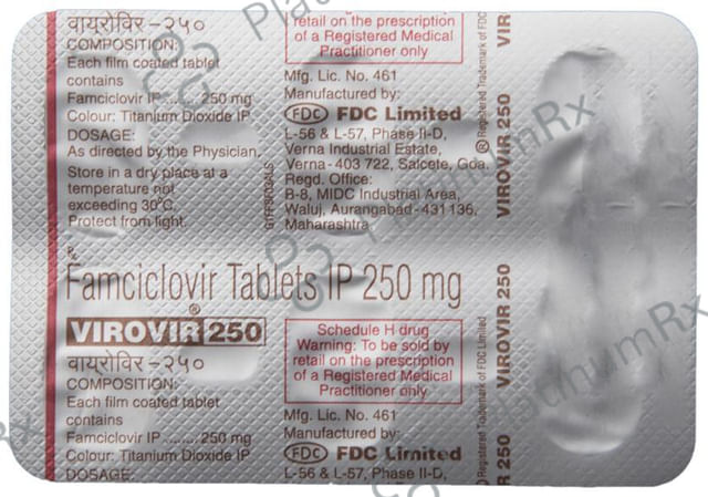 Virovir 250mg Tablet 6s