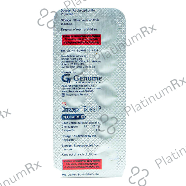 Clocalm 2mg Tablet 10s