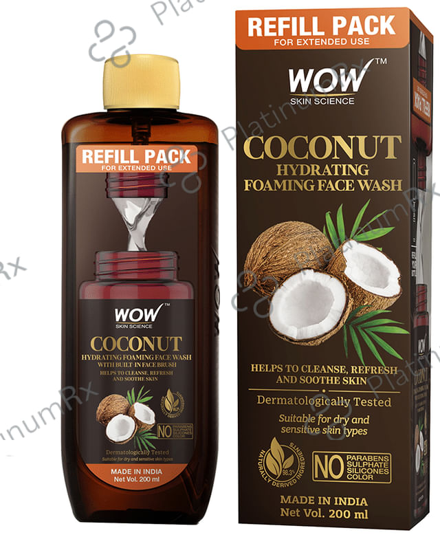 WOW Skin Science Coconut Hydrating Foaming Face Wash Refill Pack