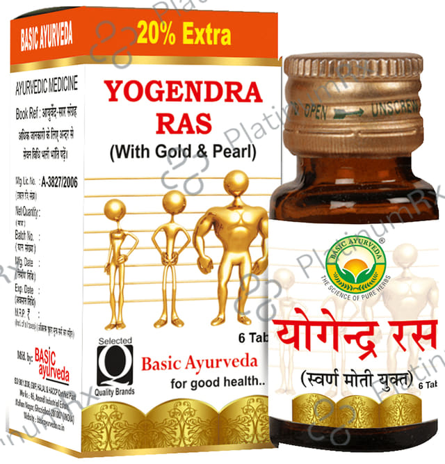 Basic Ayurveda Yogendra Ras with Gold & Pearl 6 tablets