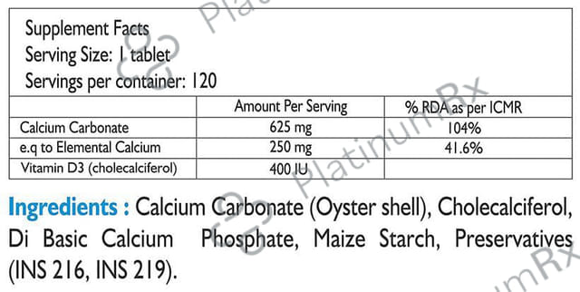 HealthOxide Calcium & Vitamin D3+ Tablet 120s