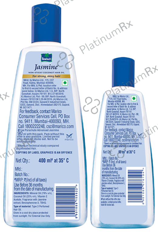 Parachute Advansed Jasmine Hair Oil with 90ml Free