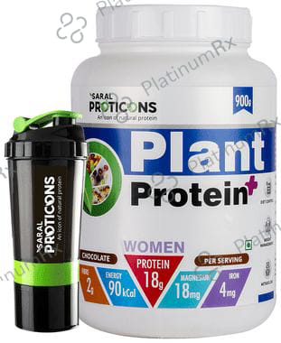Saral Proticons Plant Protein+ Powder with Shaker Free Chocolate