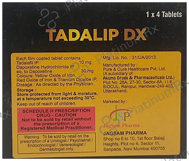 Tadalip DX 10/30mg Tablet 20s