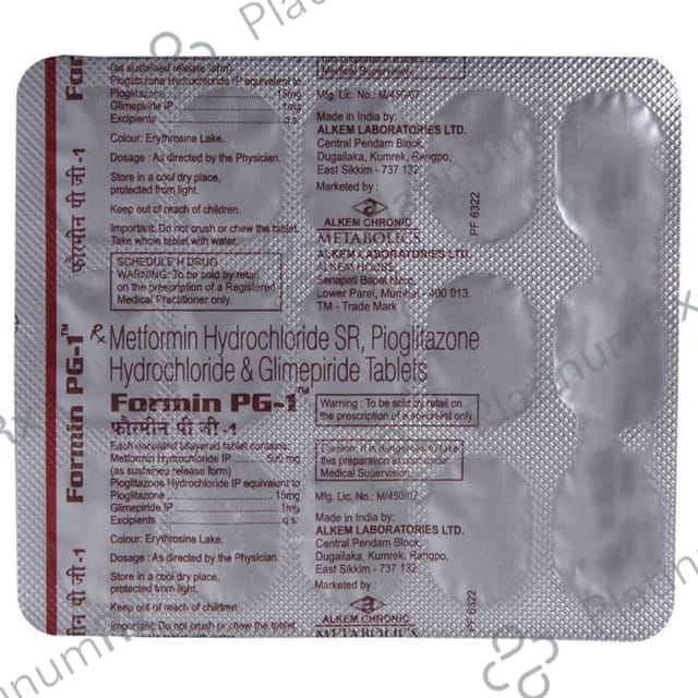 Formin PG 1/500/15mg Tablet SR 15s