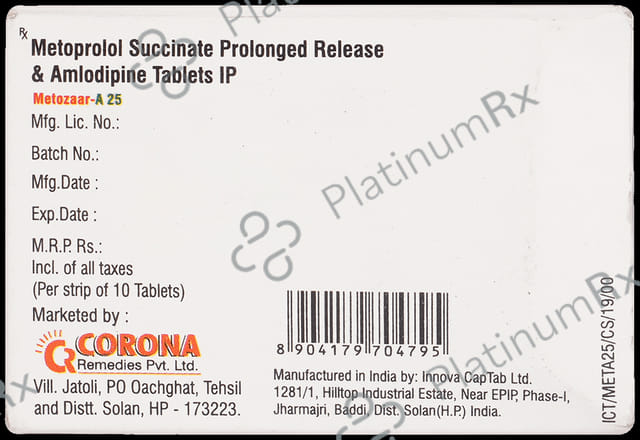 Metozaar A 5/25mg Tablet 10s