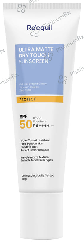Re'equil Ultra Matte Dry Touch Sunscreen Gel SPF 50 PA++++ Gel 50gm