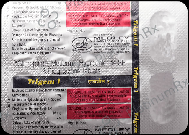 Trigem 1/500/15mg Tablet 10s