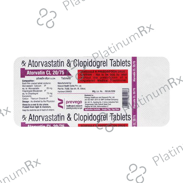 Atorvatin CL 20/75mg Tablet 10s