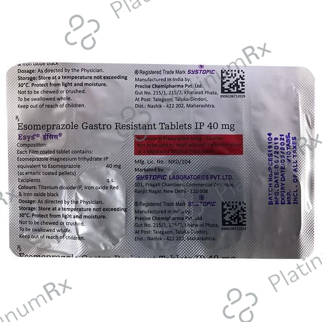 Esys 40mg Tablet 10s
