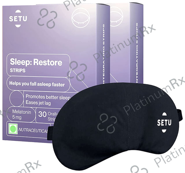 Setu Sleep: Restore Melatonin Strips (30 Each) with Eye Mask 3 units