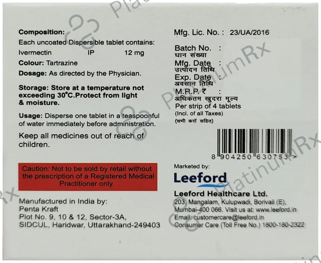 Evimectin 12mg Tablet DT