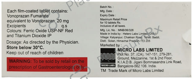 Vonacid 20mg Tablet 10s