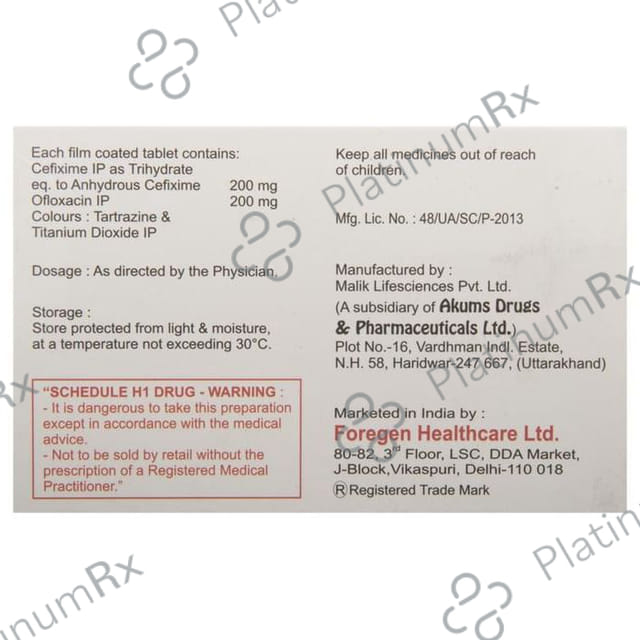 Nokicef O Tablet 10s