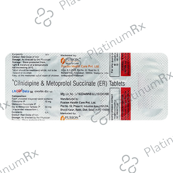 Lndip Beta 10/50mg Tablet ER 10s