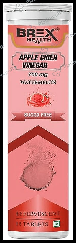 Brex Health Apple Cider Vinegar Effervescent Tablet (15 Each) Watermelon Sugar Free 1 Bottle