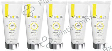360 Block Sunscreen SPF 50+ Gel (50gm Each) 5 Tube
