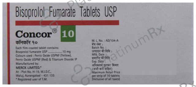 Concor 10mg Tablet 10s