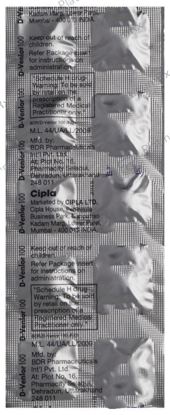 D Venlor 100mg Tablet ER 10s