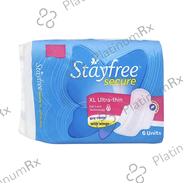 Stayfree Secure Ultra Thin Sanitary Pads with Wings Size XL 6s