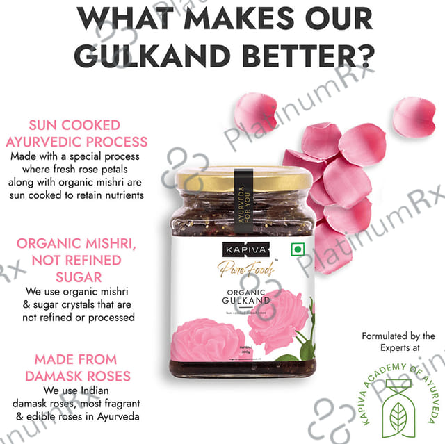 Kapiva Pure Foods Organic Gulkand - Sun-Cooked Damask Roses & Mishri