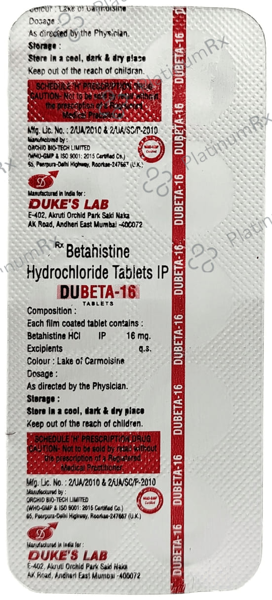 Dubeta 16 Tablet