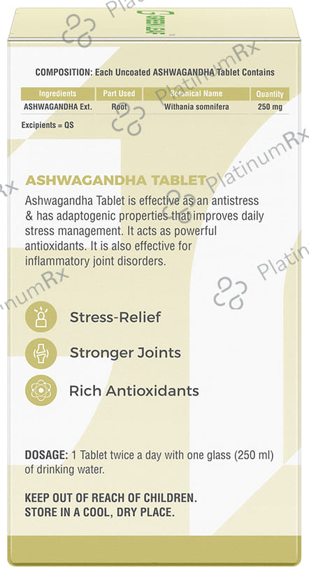 Green Leaf Ashwagandha Vegetarian Tablet 90s