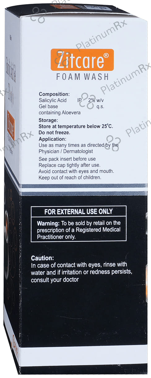 Zitcare 2% Foam Wash Gel 100ml