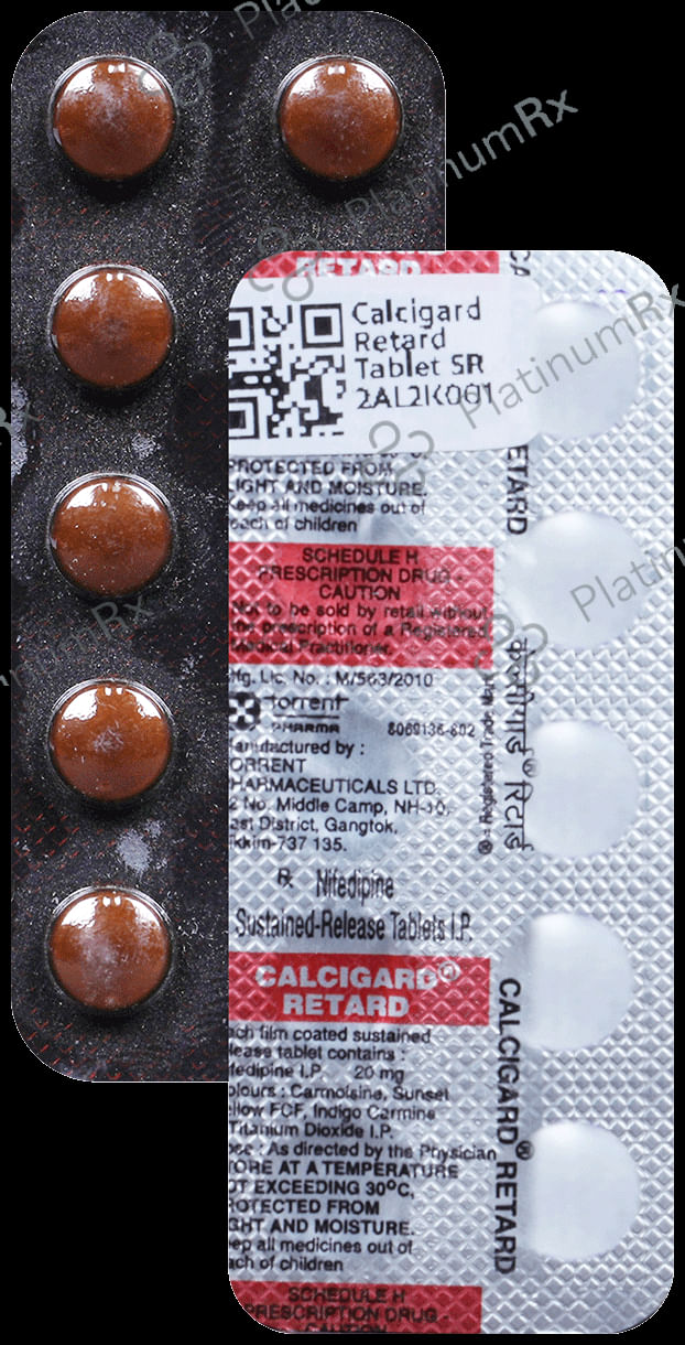 Calcigard 20mg Retard Tablet SR 10s