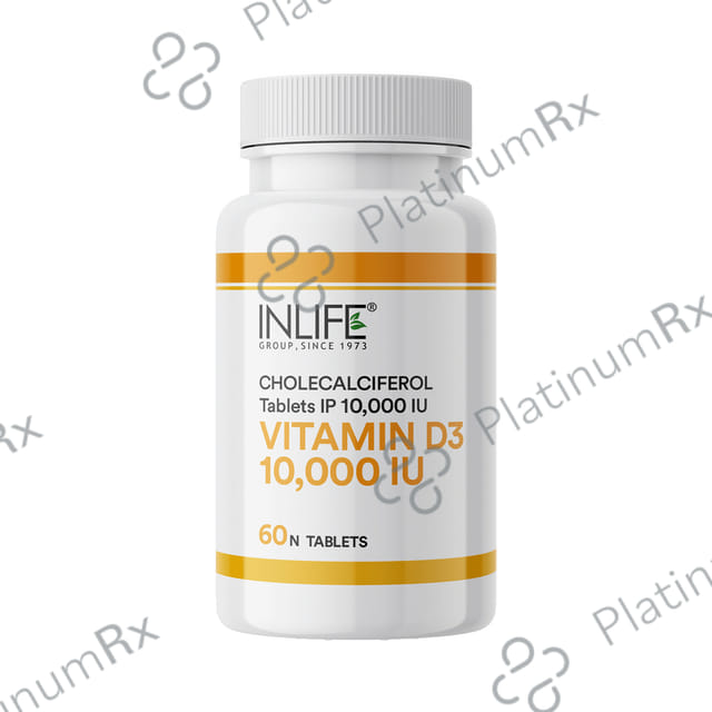 Inlife Vitamin D3 10000 IU Cholecalciferol Chewable Tablet 60s