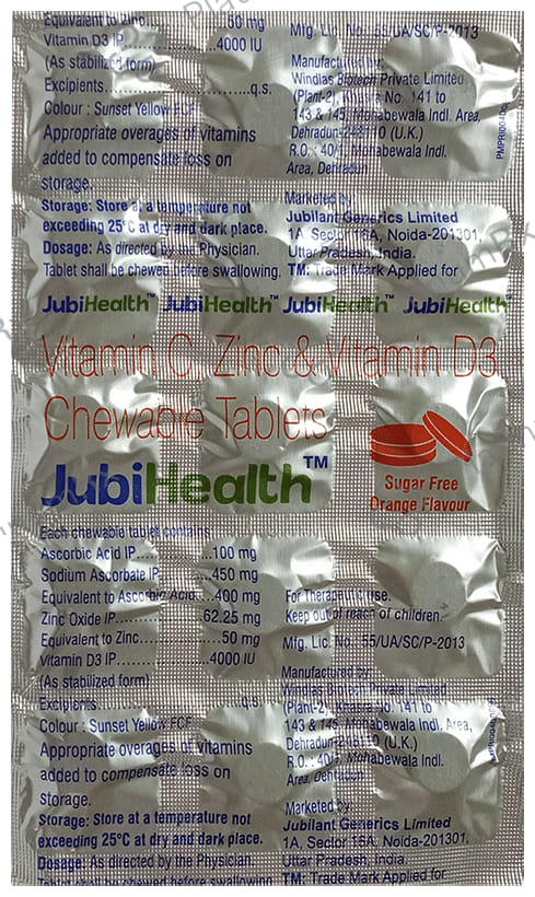 Jubihealth Chewable Tablet Orange Sugar Free