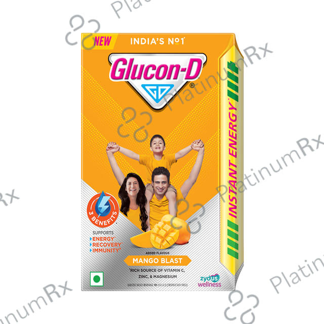 Glucon D with Glucose, Calcium, Vitamin C & Sucrose Flavour Mango Burst with Tiffin Box Free Powder 450gm