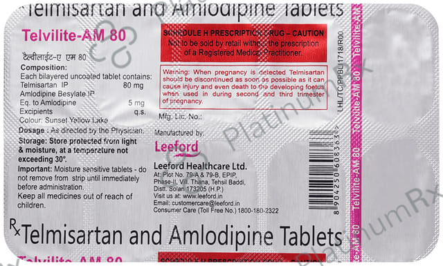 Telvilite AM 80/5mg Tablet 10s