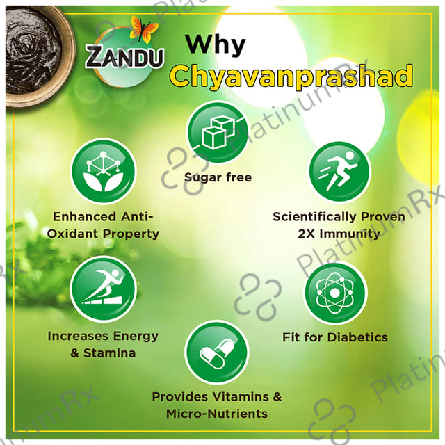 Zandu Chyavanprashad with Amla, Shilajit & Ashwagandha - For Immunity & Stamina - Sugar-Free 450 gm