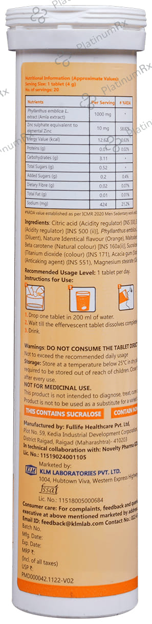 Klmc 1000/10mg Effervescent Tablet 20s