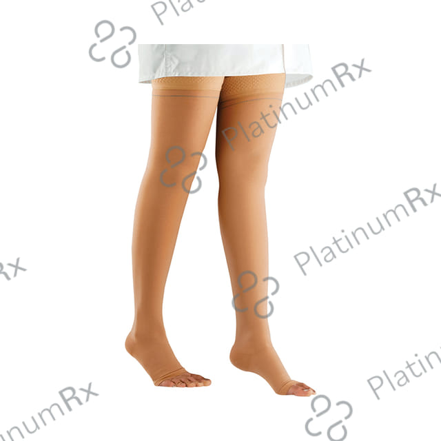 Comprezon Classic Varicose Vein Stockings Class 2 Mid Thigh (1 Pair) Large Beige