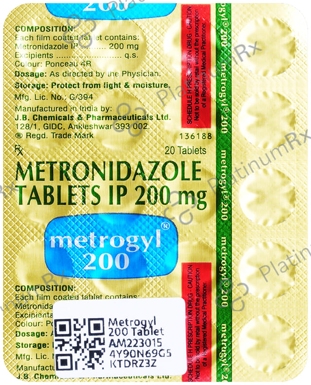 Metrogyl 200mg Tablet 20s
