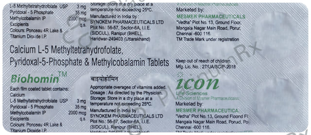 Bio Homin 3mg/2000mcg/35mg Tablet 10s