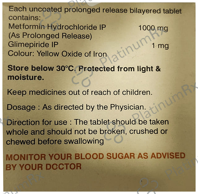 Gluconorm G 1/1000mg Tablet PR 15s