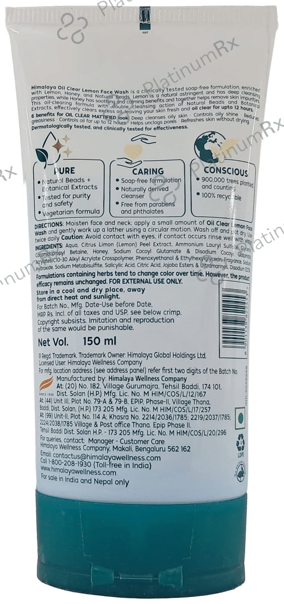 Himalaya Oil Clear Lemon Face Wash 150 ml