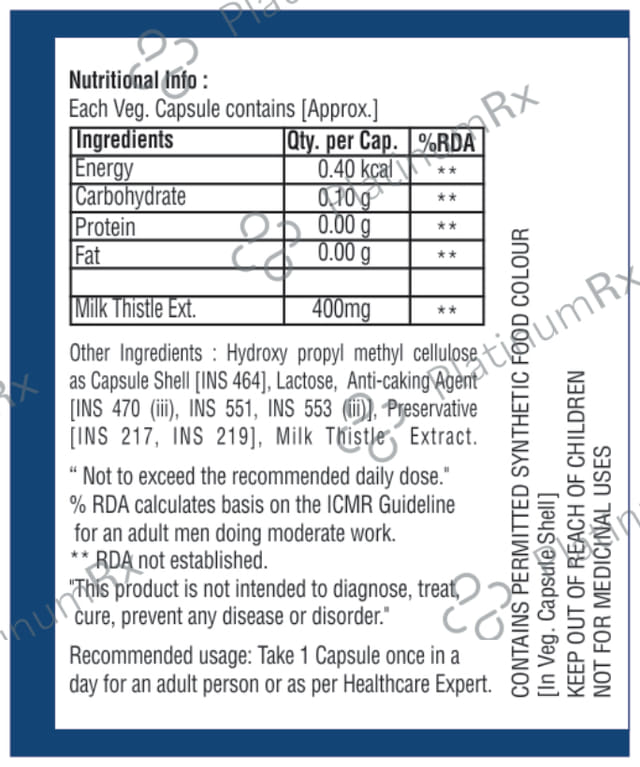 Nutrigrow Milk Thistle Veg Capsule 60 vegicaps