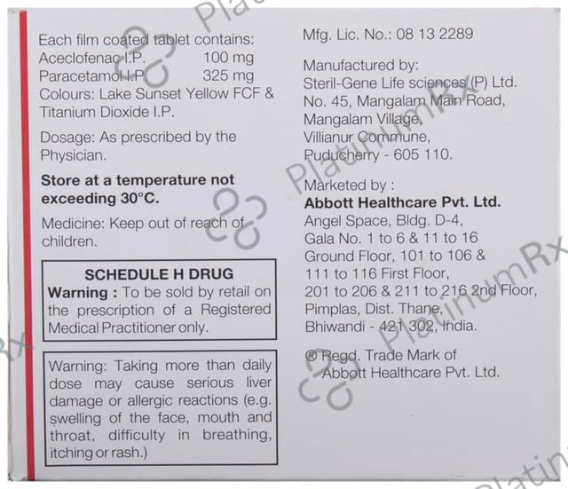 Esgipyrin A 100/325mg Tablet 15s