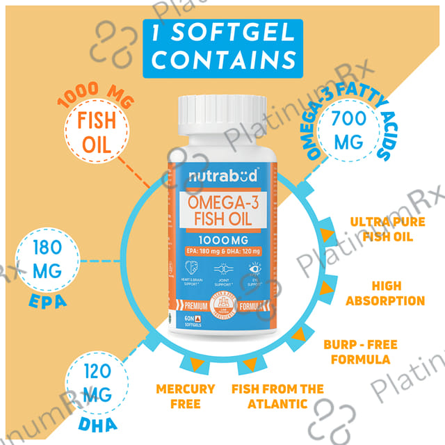 Nutrabud Omega 3 Fish Oil Softgels Capsule 60s