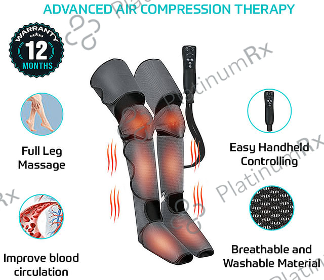 beatXP Air Stream Pro Compression Full Leg Massager Black